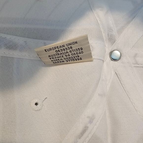 Vtg North Carolina Tar Heels Fitted Flat Bill Hat White Striped UNC NCAA L/XL - Picture 11 of 11